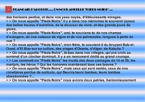 LITANIE DU PIED NOIR (2)